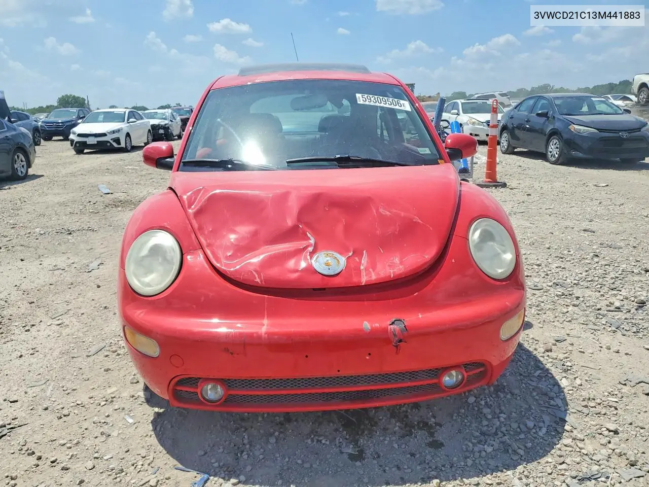 2003 Volkswagen New Beetle Gls VIN: 3VWCD21C13M441883 Lot: 59309506