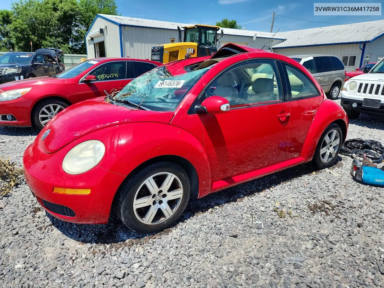 2006 Volkswagen New Beetle 2.5L Option Package 1 VIN: 3VWRW31C36M417258 Lot: 58146376