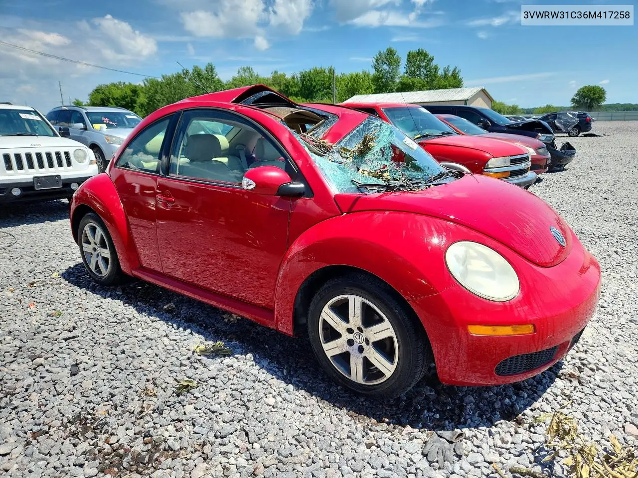 2006 Volkswagen New Beetle 2.5L Option Package 1 VIN: 3VWRW31C36M417258 Lot: 58146376