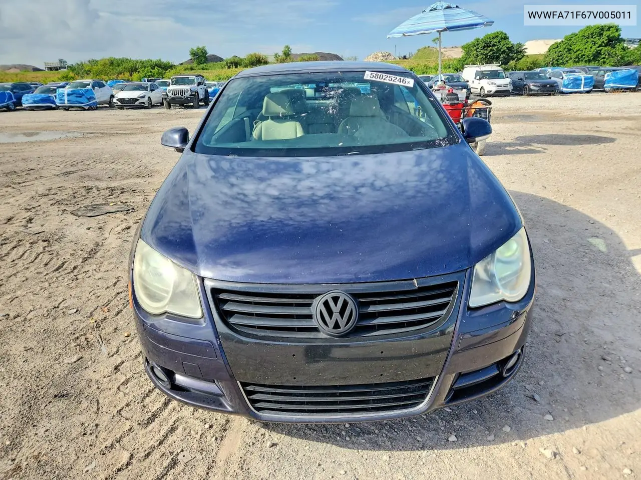2007 Volkswagen Eos 2.0T Luxury VIN: WVWFA71F67V005011 Lot: 58025246