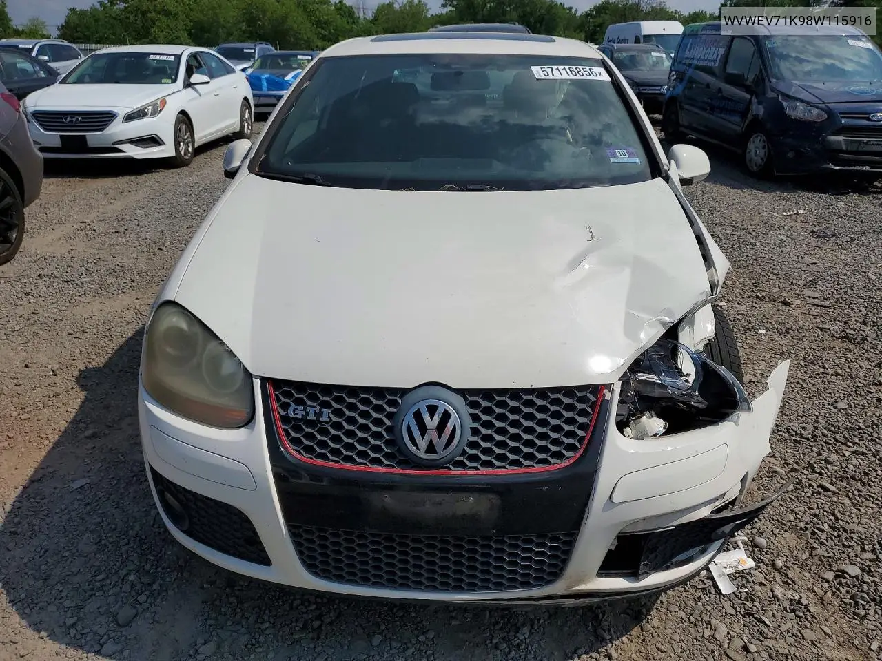 2008 Volkswagen Gti VIN: WVWEV71K98W115916 Lot: 57116856