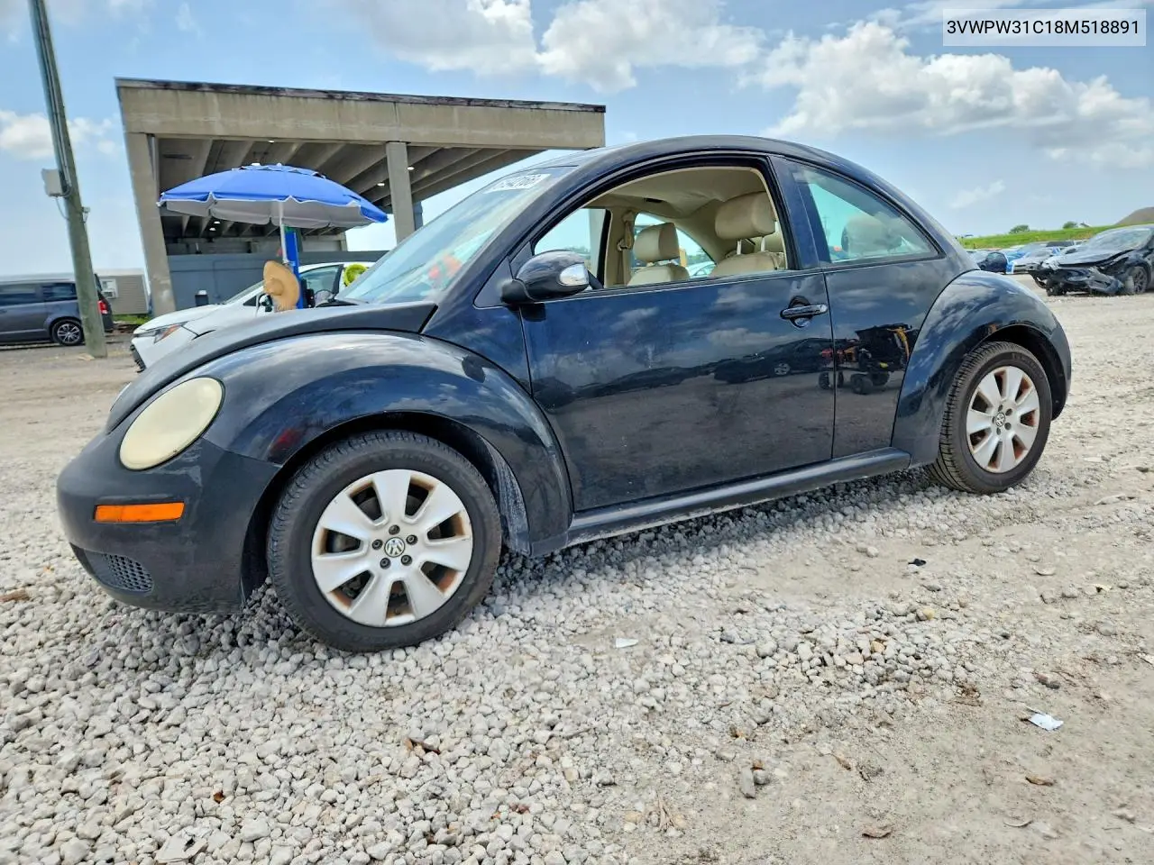 2008 Volkswagen New Beetle S VIN: 3VWPW31C18M518891 Lot: 61942166