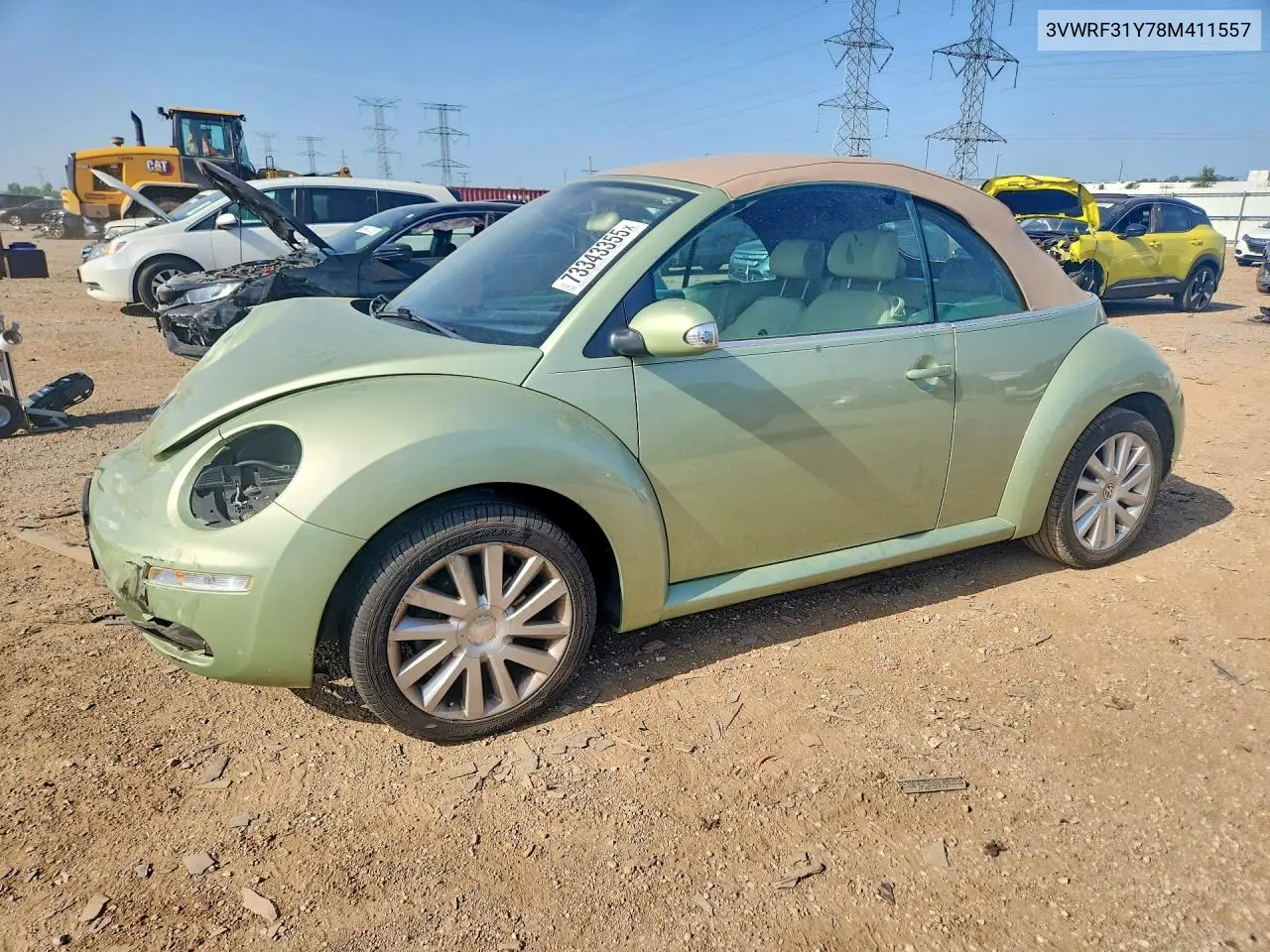 2008 Volkswagen New Beetle Convertible Se VIN: 3VWRF31Y78M411557 Lot: 73343355