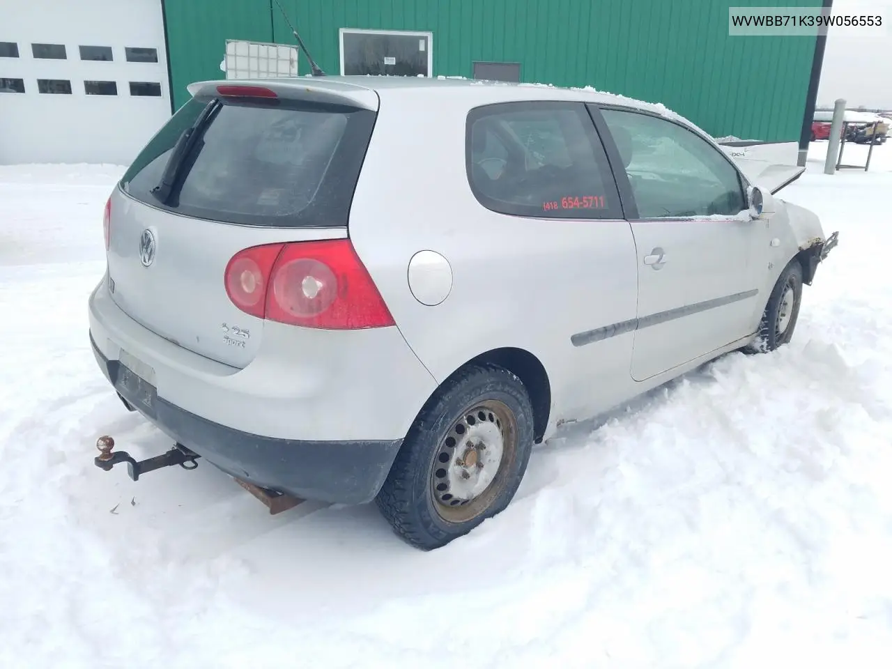 2009 Volkswagen Rabbit VIN: WVWBB71K39W056553 Lot: 41264003