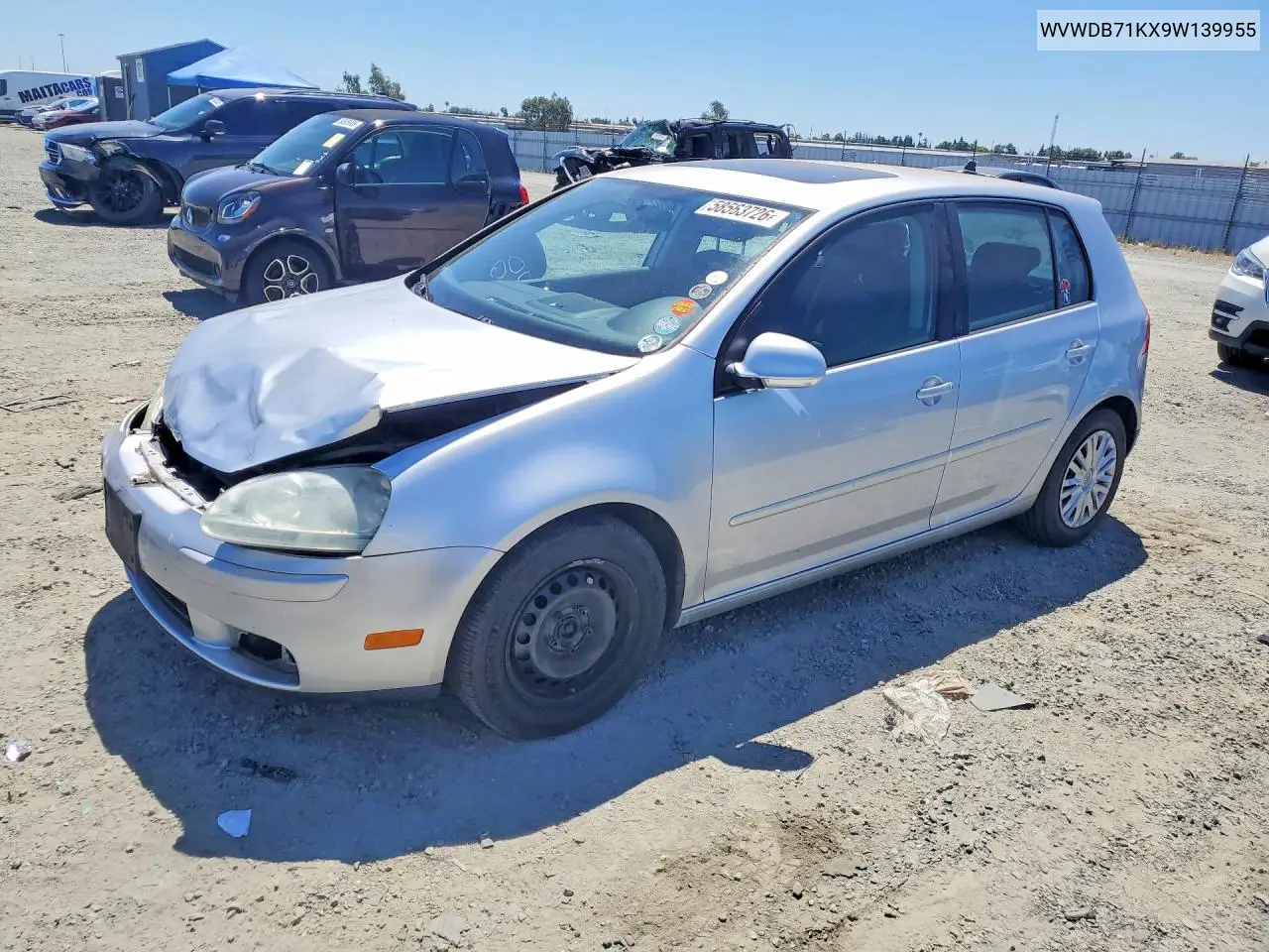 2009 Volkswagen Rabbit VIN: WVWDB71KX9W139955 Lot: 58563726