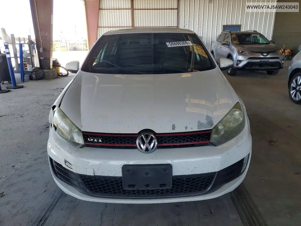 2010 Volkswagen Gti VIN: WVWGV7AJ5AW243043 Lot: 56698306