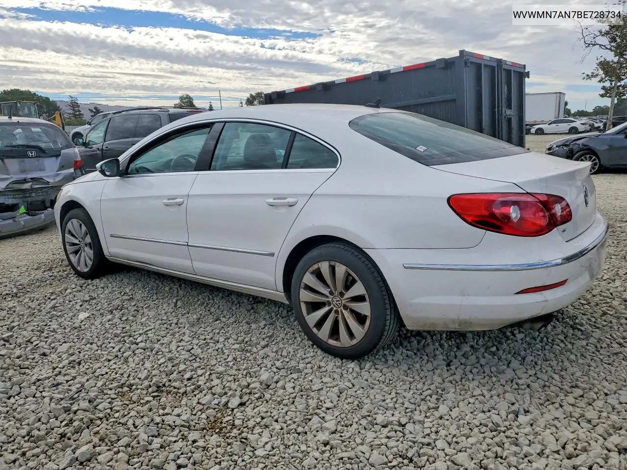 2011 Volkswagen Cc Sport VIN: WVWMN7AN7BE728734 Lot: 61550096