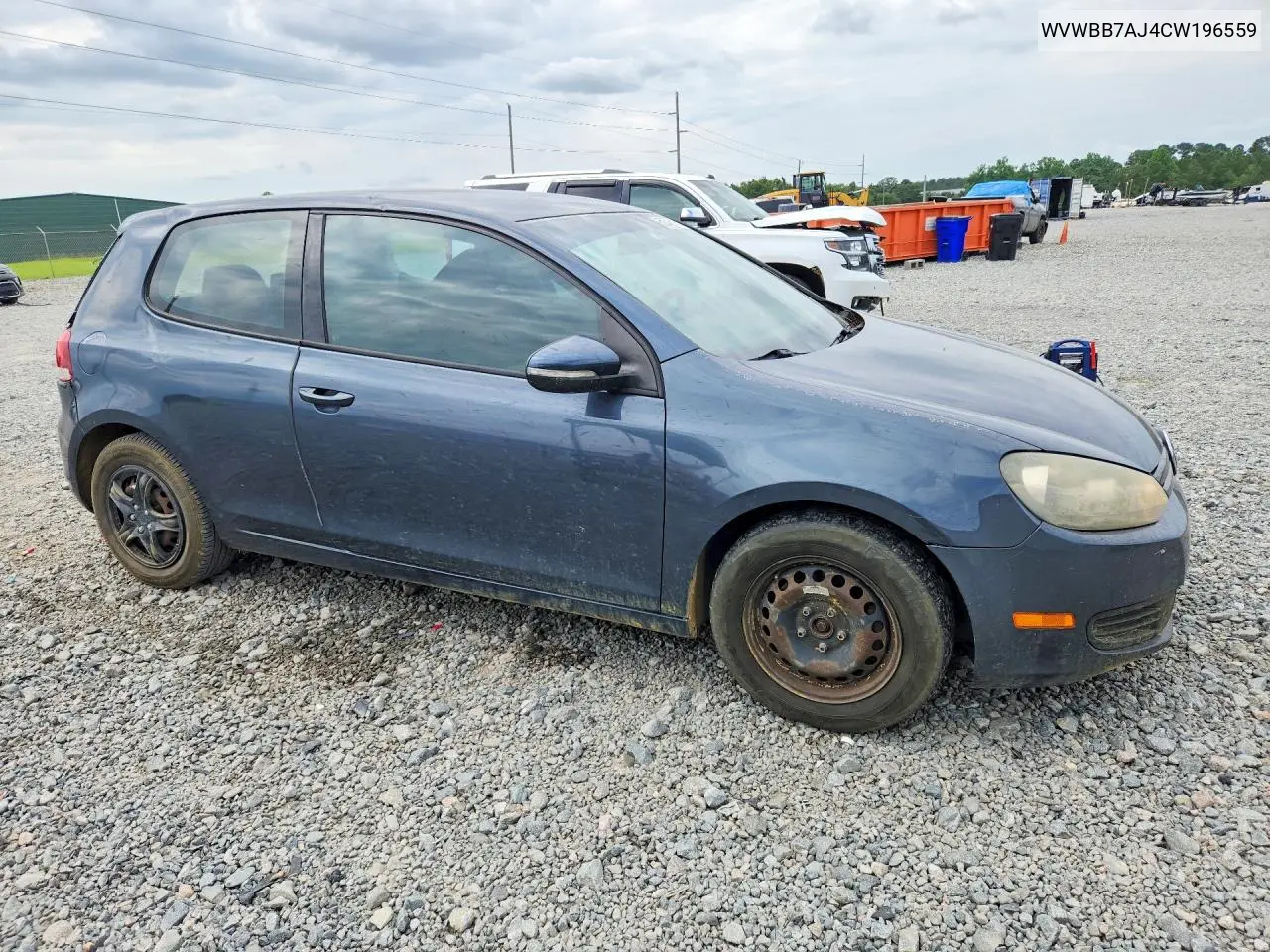 2012 Volkswagen Golf VIN: WVWBB7AJ4CW196559 Lot: 56576116