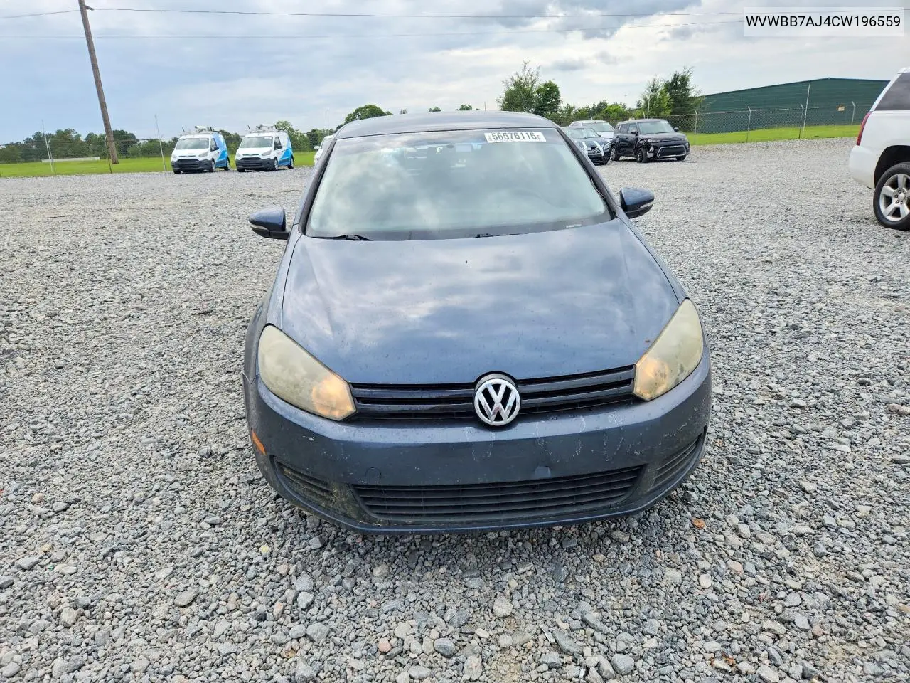 2012 Volkswagen Golf VIN: WVWBB7AJ4CW196559 Lot: 56576116