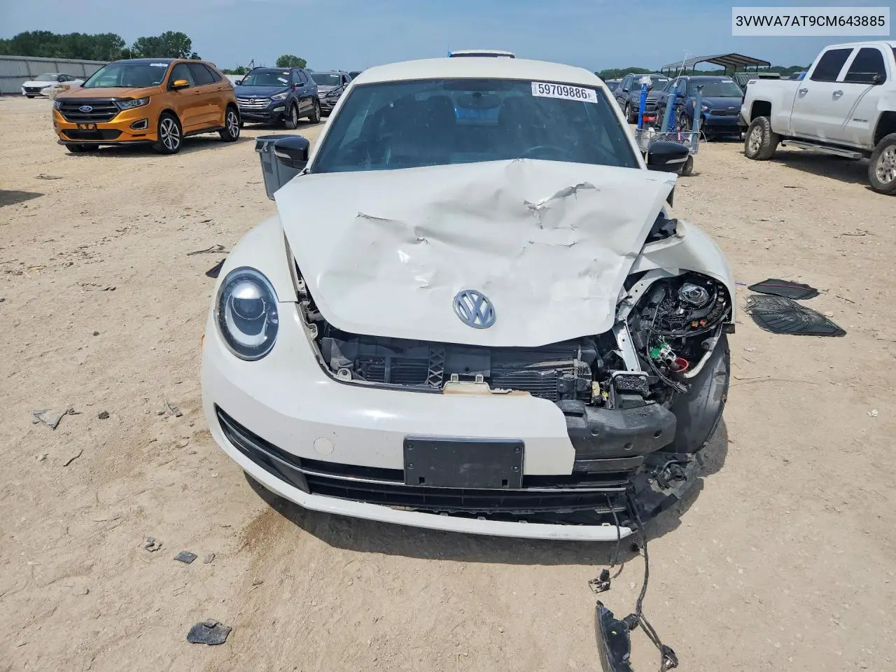 2012 Volkswagen Beetle Turbo VIN: 3VWVA7AT9CM643885 Lot: 59709886