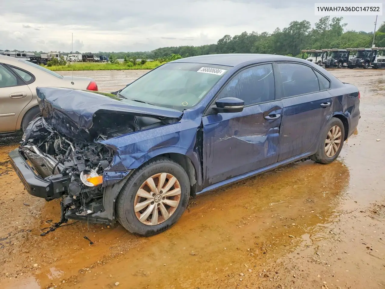 2013 Volkswagen Passat S VIN: 1VWAH7A36DC147522 Lot: 56800686