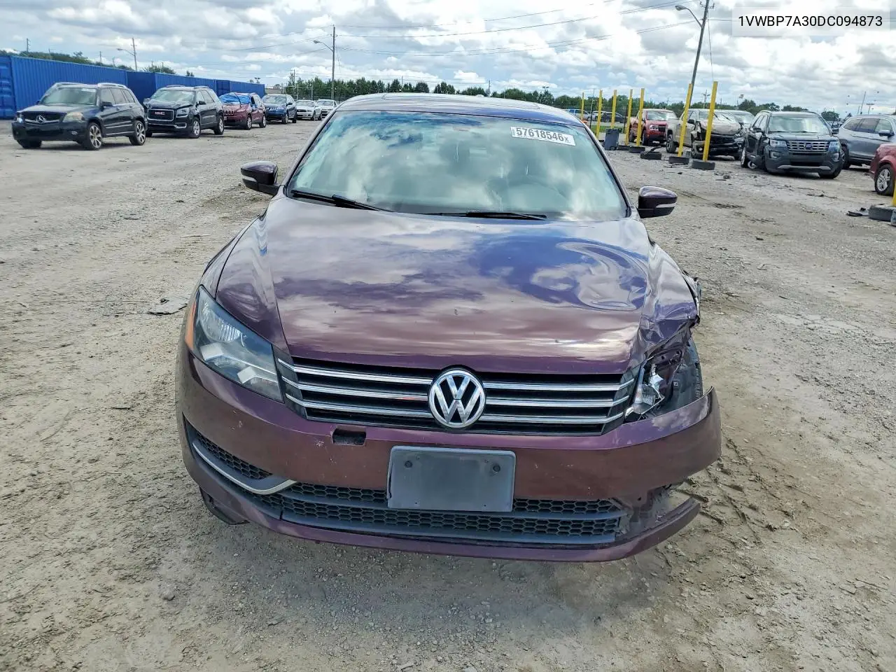 2013 Volkswagen Passat Se VIN: 1VWBP7A30DC094873 Lot: 57618546