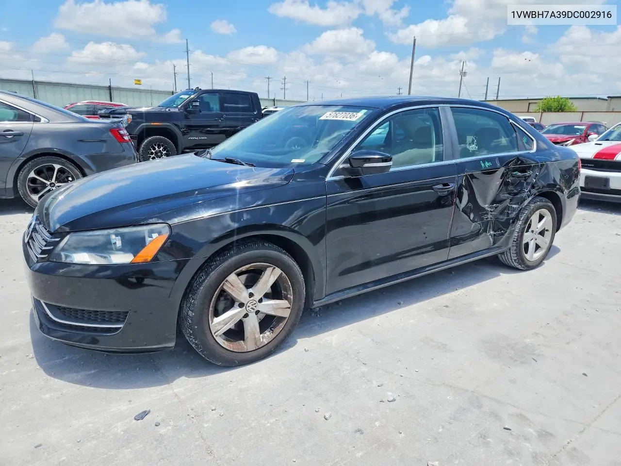 2013 Volkswagen Passat Se VIN: 1VWBH7A39DC002916 Lot: 57827036