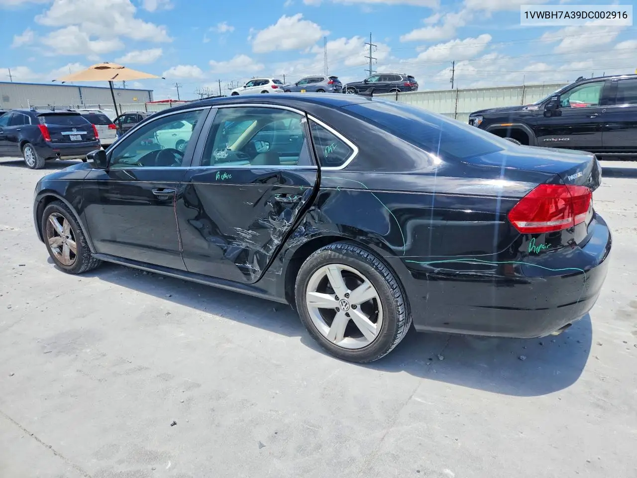 2013 Volkswagen Passat Se VIN: 1VWBH7A39DC002916 Lot: 57827036