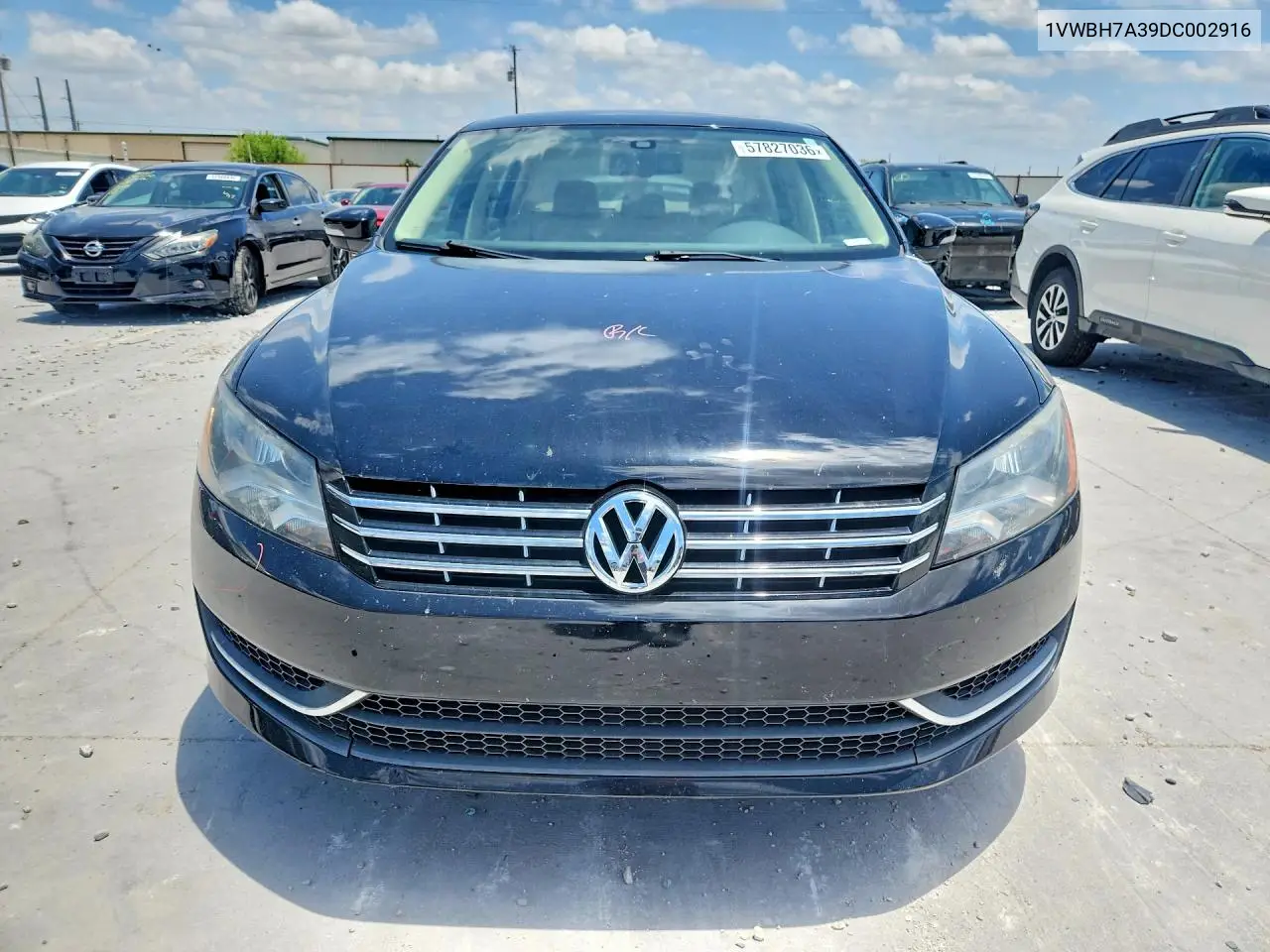 2013 Volkswagen Passat Se VIN: 1VWBH7A39DC002916 Lot: 57827036