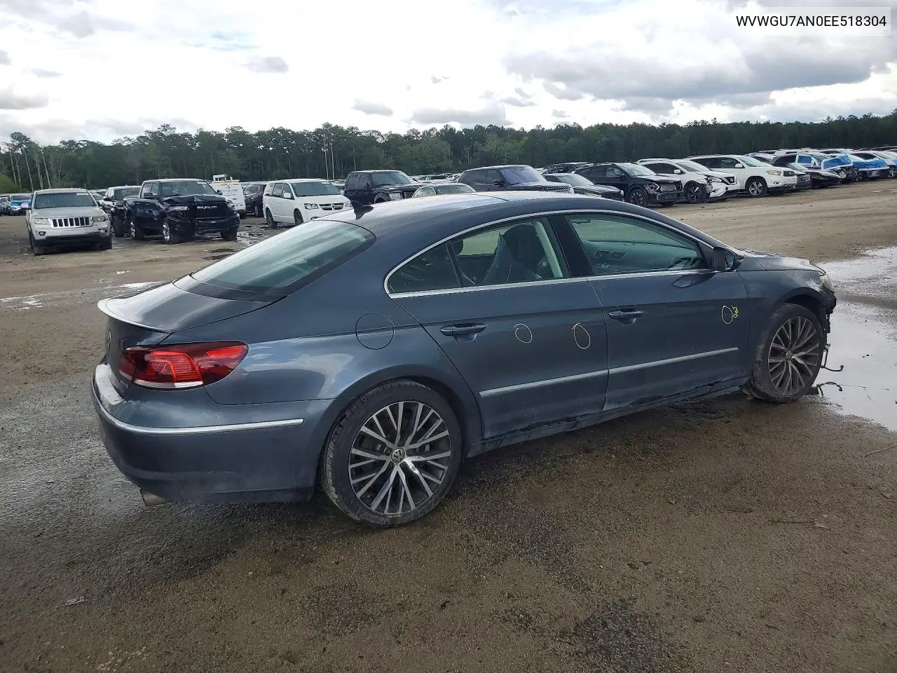 2014 Volkswagen Cc Vr6 4Motion VIN: WVWGU7AN0EE518304 Lot: 57506316