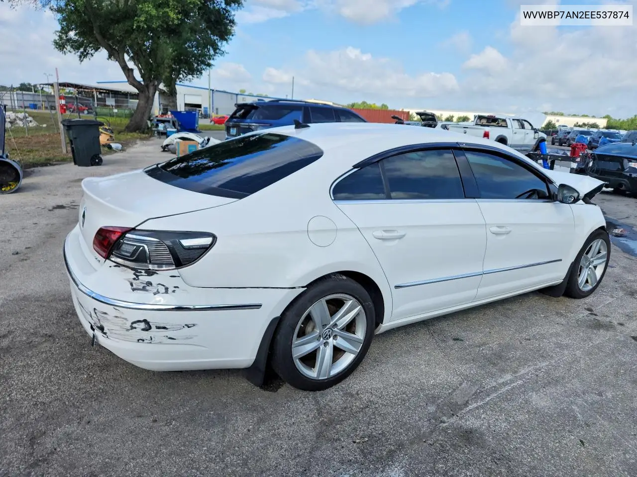 2014 Volkswagen Cc Sport VIN: WVWBP7AN2EE537874 Lot: 57701556