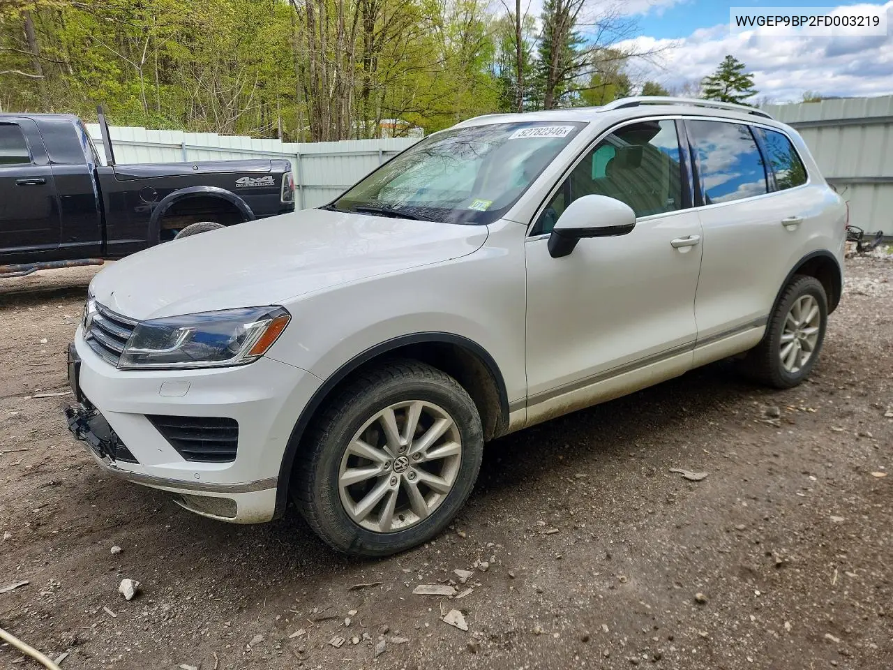 2015 Volkswagen Touareg V6 Tdi VIN: WVGEP9BP2FD003219 Lot: 52782346
