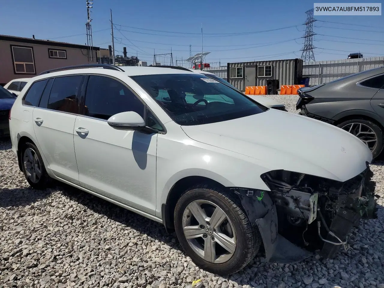 2015 Volkswagen Golf Sportwagen Tdi S VIN: 3VWCA7AU8FM517893 Lot: 57335496