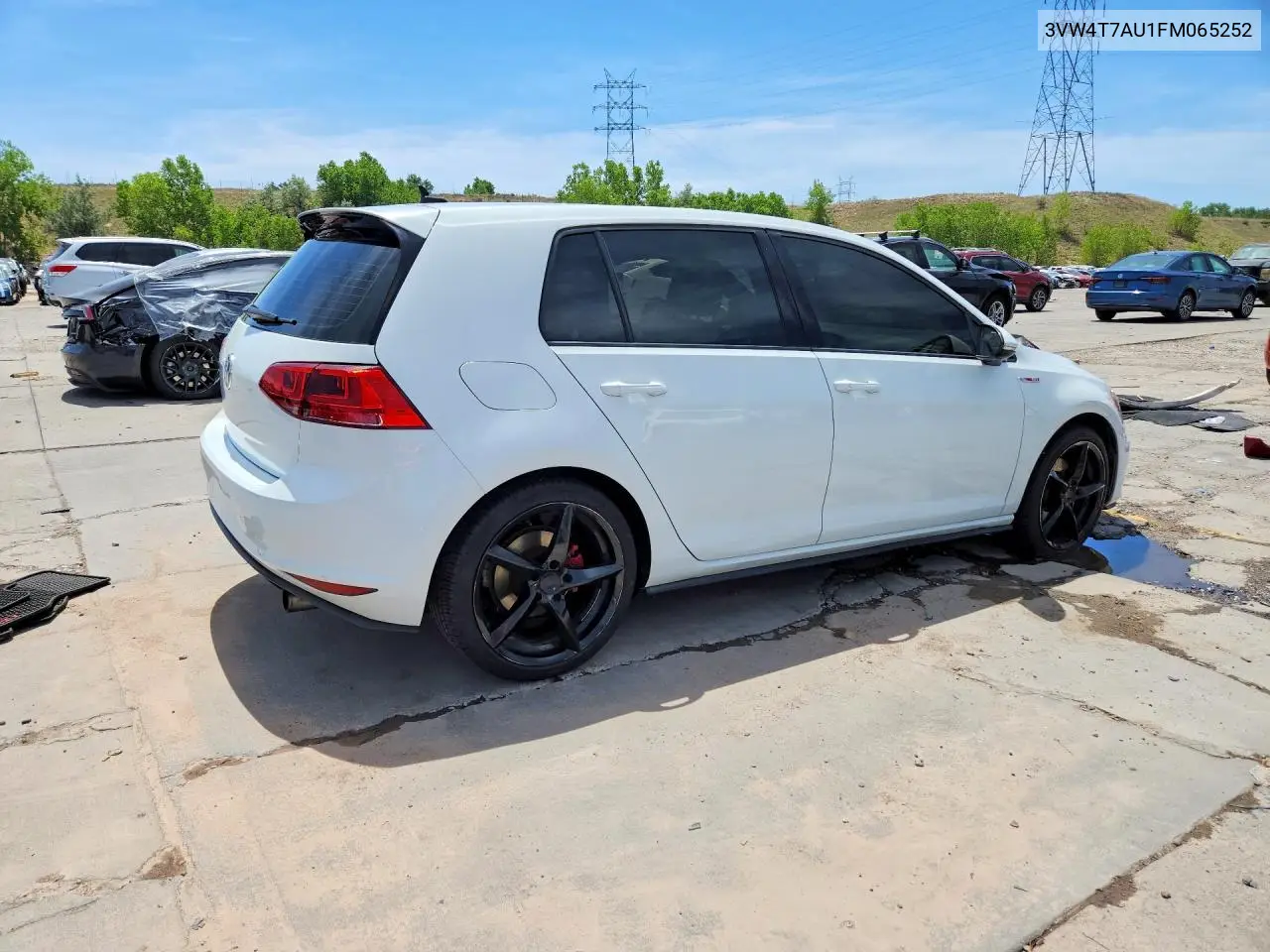 2015 Volkswagen Gti VIN: 3VW4T7AU1FM065252 Lot: 57720886
