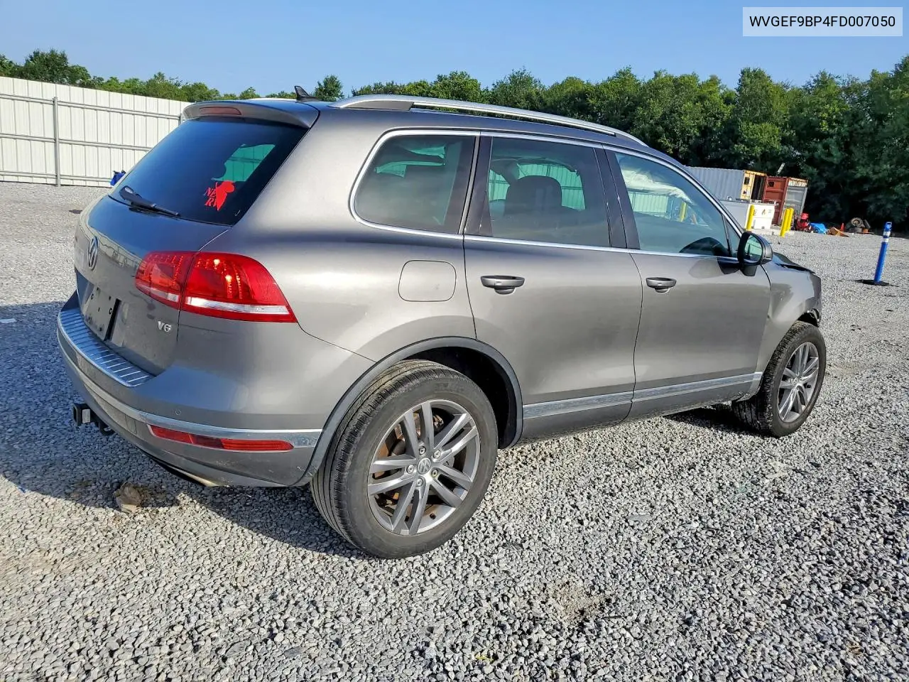 2015 Volkswagen Touareg V6 VIN: WVGEF9BP4FD007050 Lot: 58275326