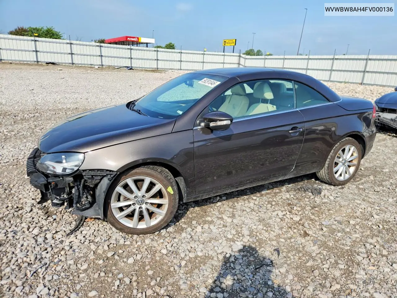 2015 Volkswagen Eos Komfort VIN: WVWBW8AH4FV000136 Lot: 59291046