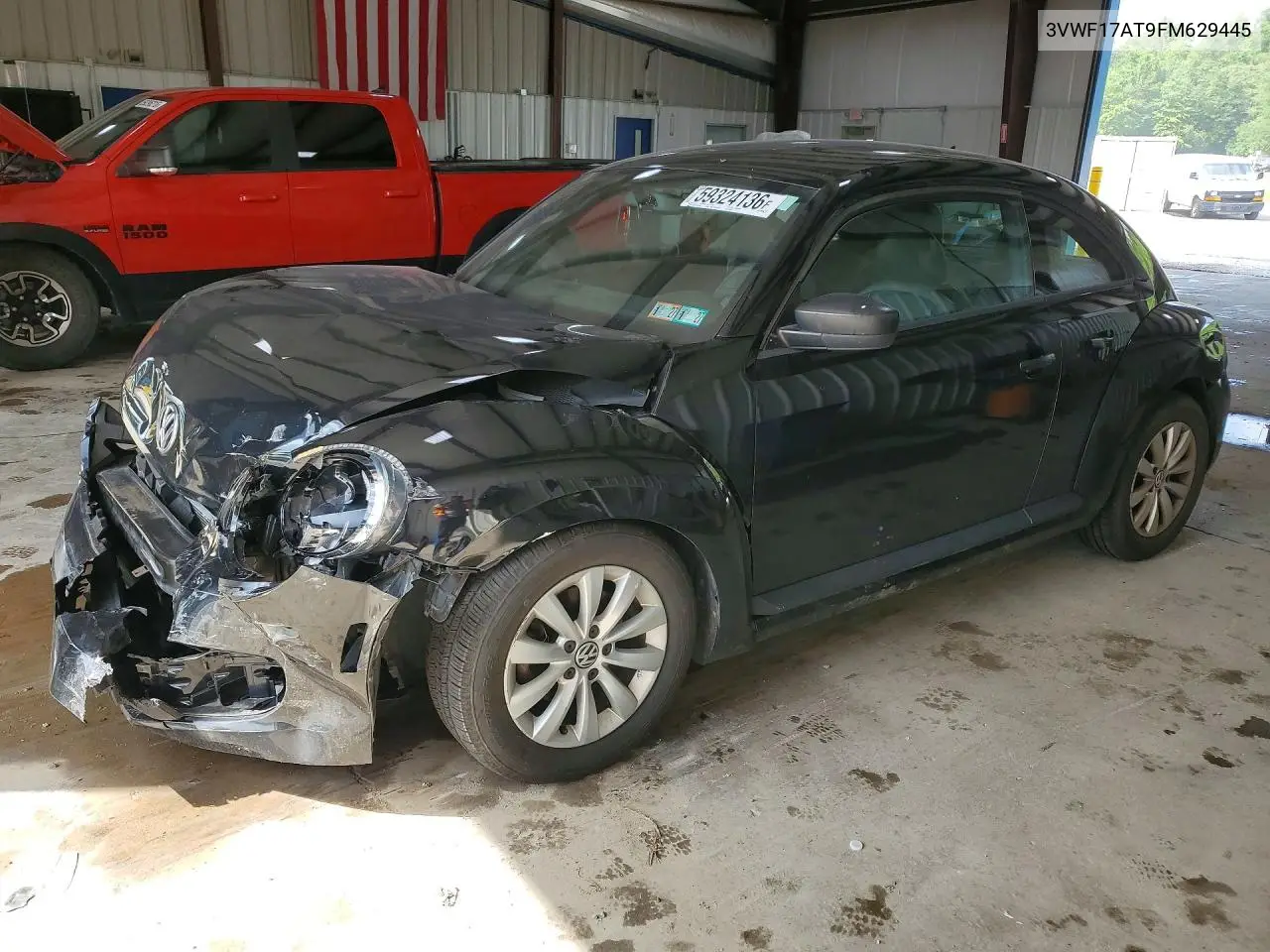 2015 Volkswagen Beetle 1.8T VIN: 3VWF17AT9FM629445 Lot: 59324136