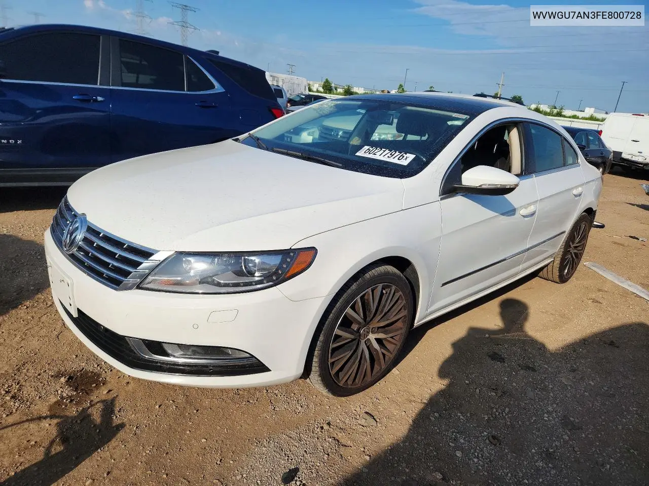2015 Volkswagen Cc Vr6 4Motion VIN: WVWGU7AN3FE800728 Lot: 60217976