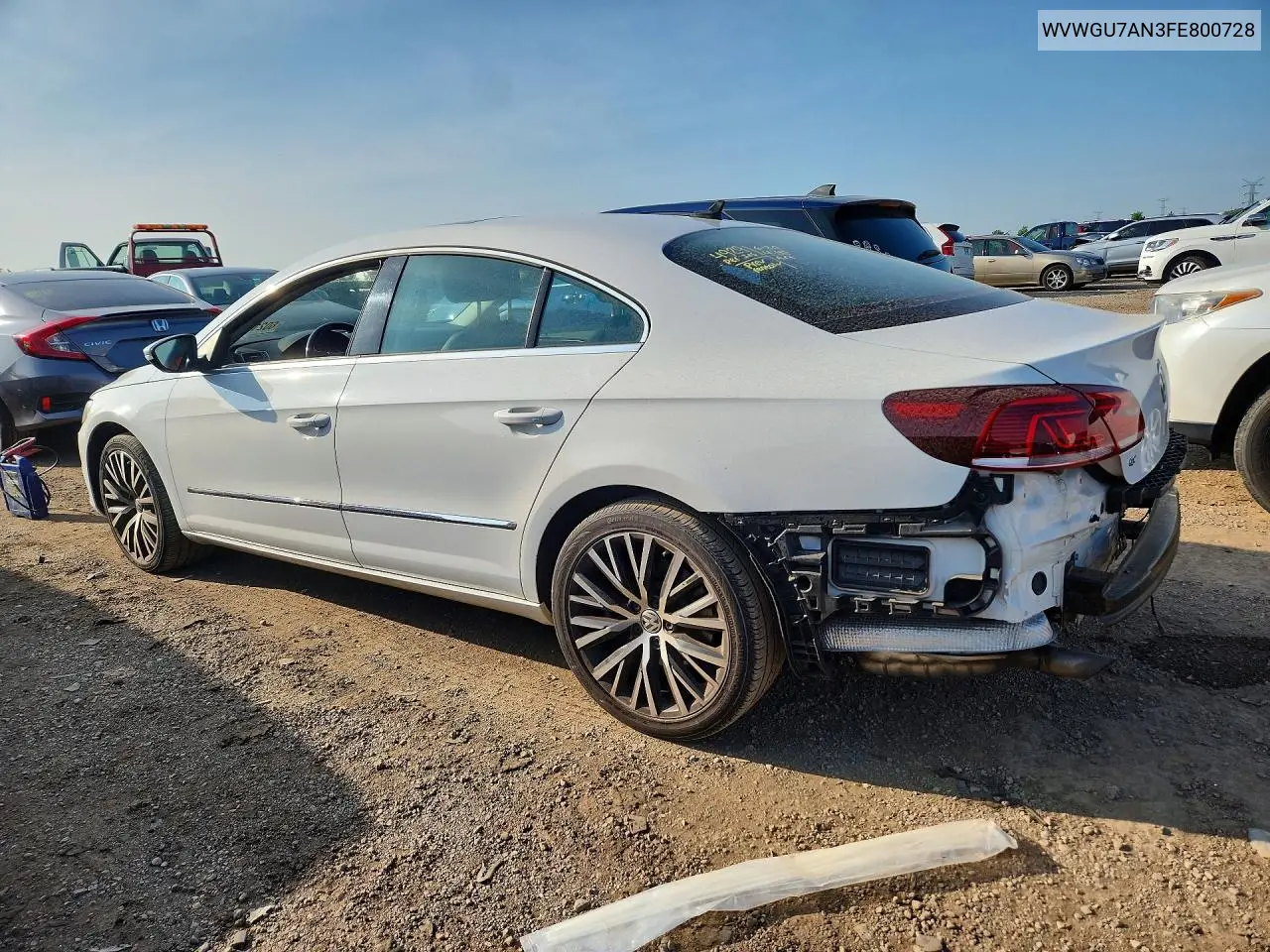 2015 Volkswagen Cc Vr6 4Motion VIN: WVWGU7AN3FE800728 Lot: 60217976