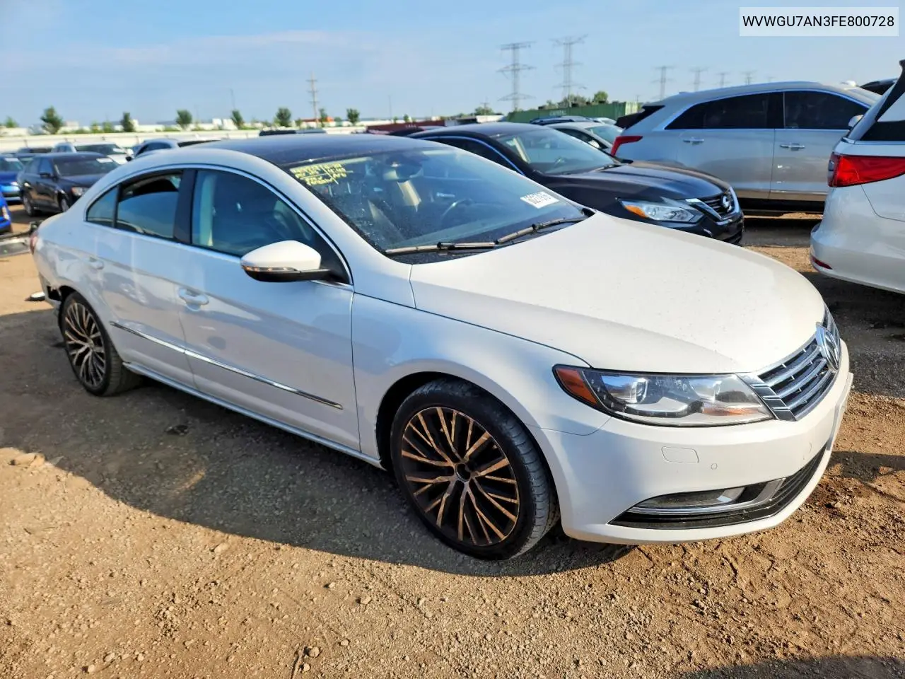 2015 Volkswagen Cc Vr6 4Motion VIN: WVWGU7AN3FE800728 Lot: 60217976