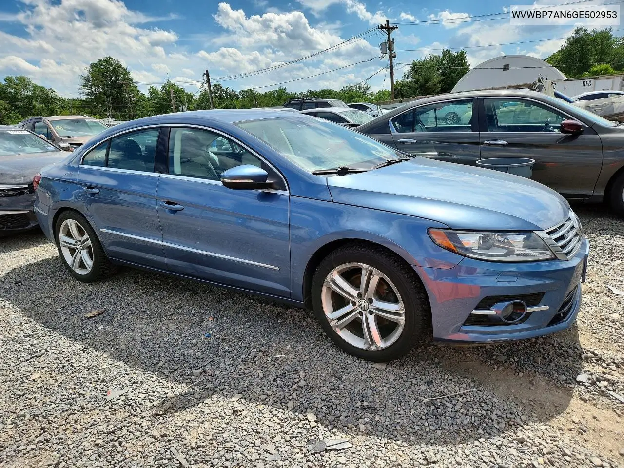 2016 Volkswagen Cc Base VIN: WVWBP7AN6GE502953 Lot: 57492506