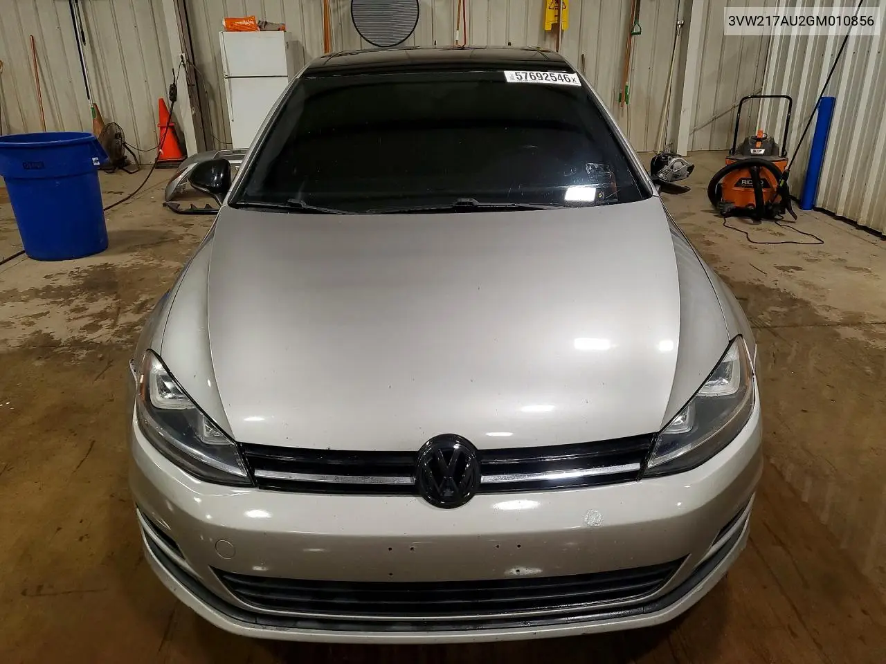 2016 Volkswagen Golf S VIN: 3VW217AU2GM010856 Lot: 57692546