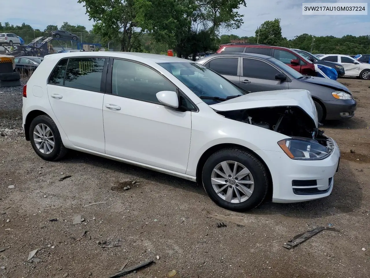 2016 Volkswagen Golf S/Se VIN: 3VW217AU1GM037224 Lot: 57953266
