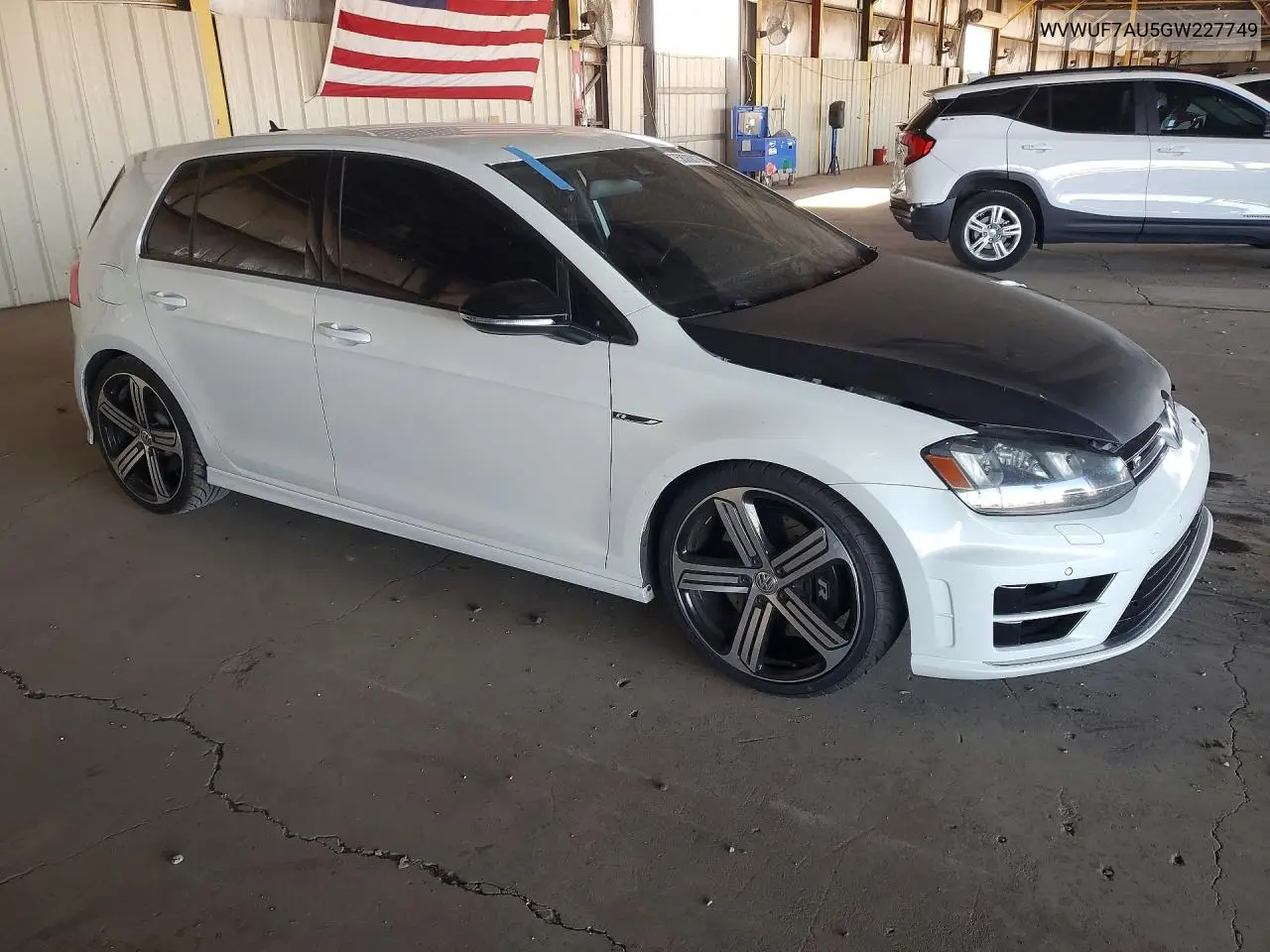 2016 Volkswagen Golf R VIN: WVWUF7AU5GW227749 Lot: 58068156