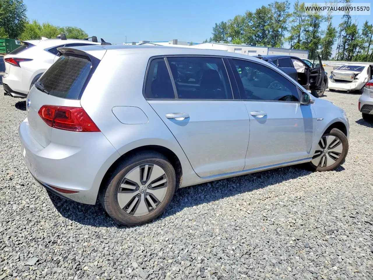 2016 Volkswagen E-Golf Se VIN: WVWKP7AU4GW915570 Lot: 60023506