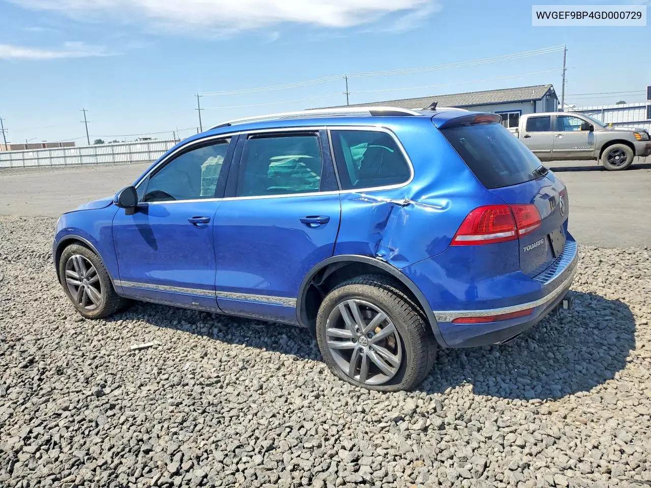 2016 Volkswagen Touareg Sport VIN: WVGEF9BP4GD000729 Lot: 60271216