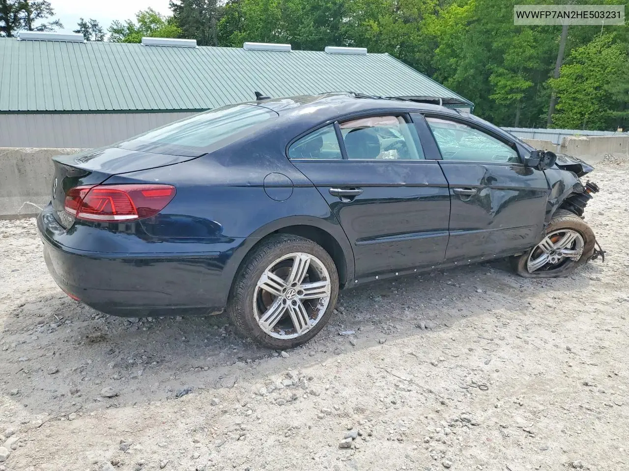 2017 Volkswagen Cc R-Line VIN: WVWFP7AN2HE503231 Lot: 55433346