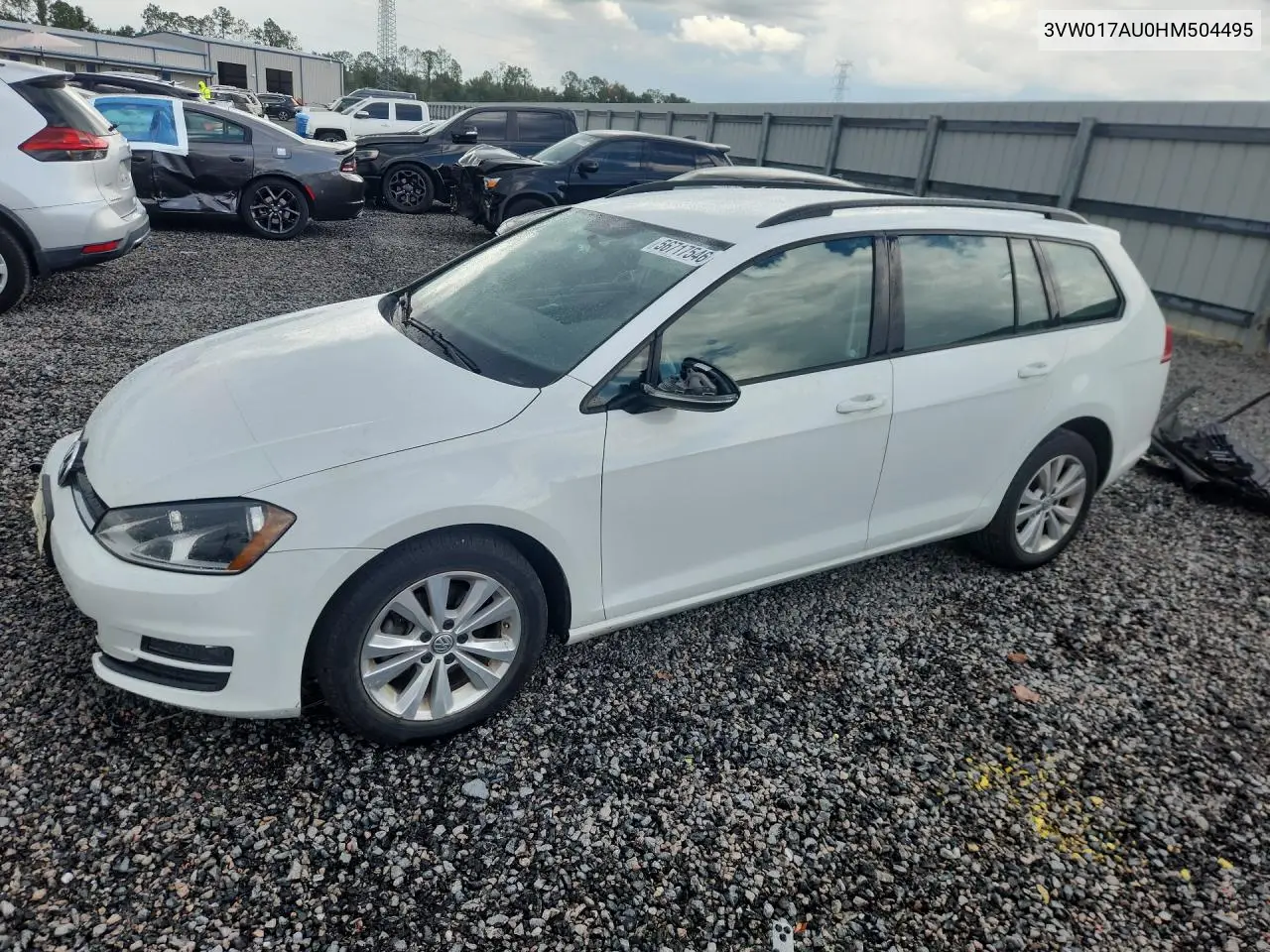 2017 Volkswagen Golf Sportwagen S VIN: 3VW017AU0HM504495 Lot: 56717546