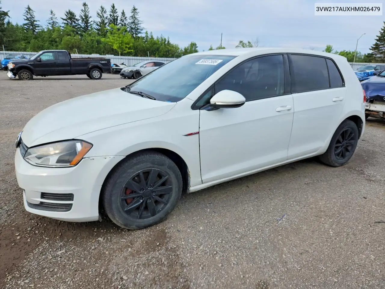 2017 Volkswagen Golf S VIN: 3VW217AUXHM026479 Lot: 56937586