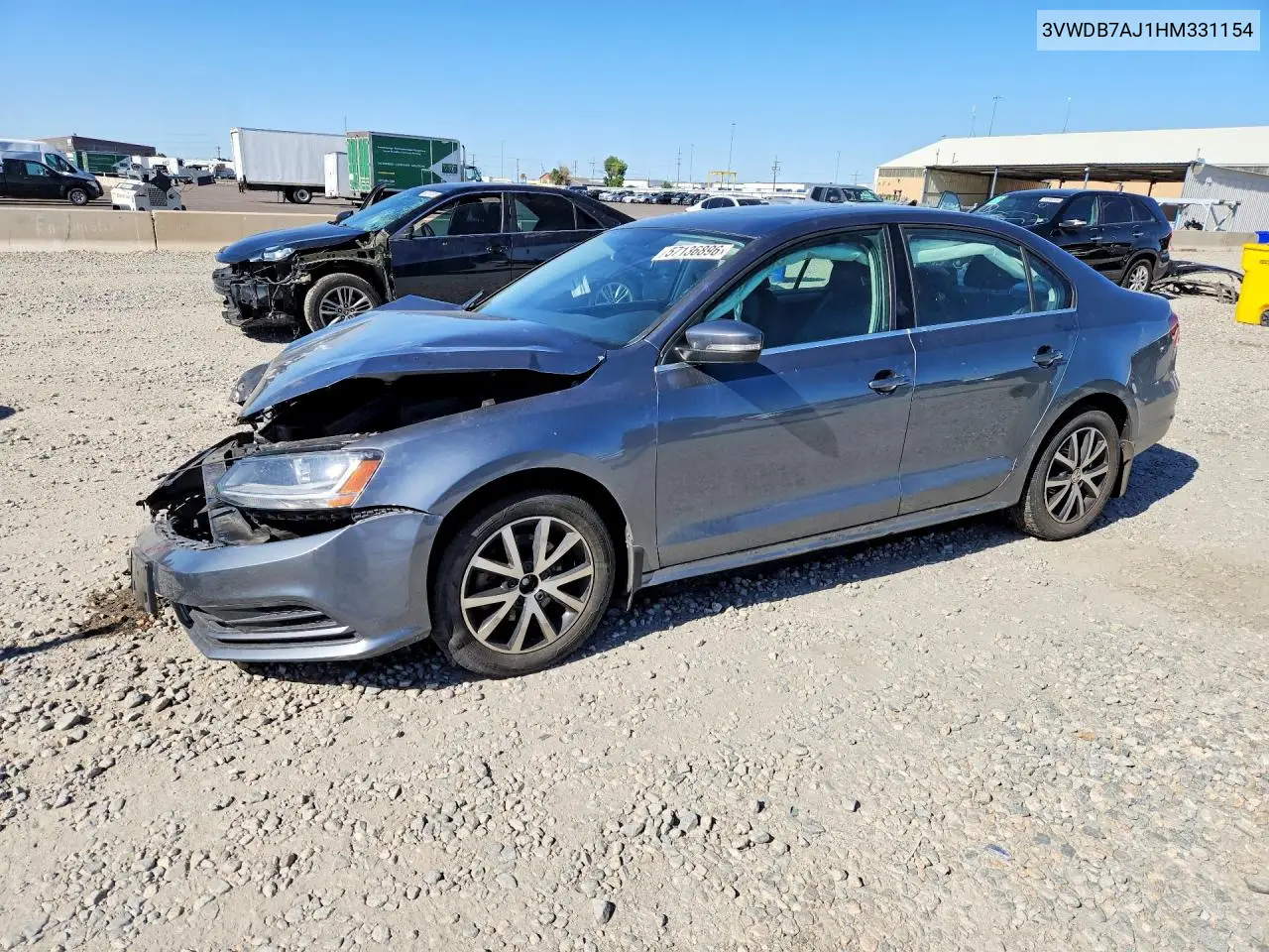 2017 Volkswagen Jetta Se VIN: 3VWDB7AJ1HM331154 Lot: 57136896