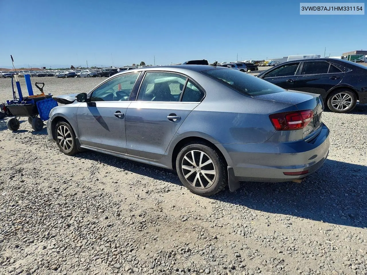 2017 Volkswagen Jetta Se VIN: 3VWDB7AJ1HM331154 Lot: 57136896