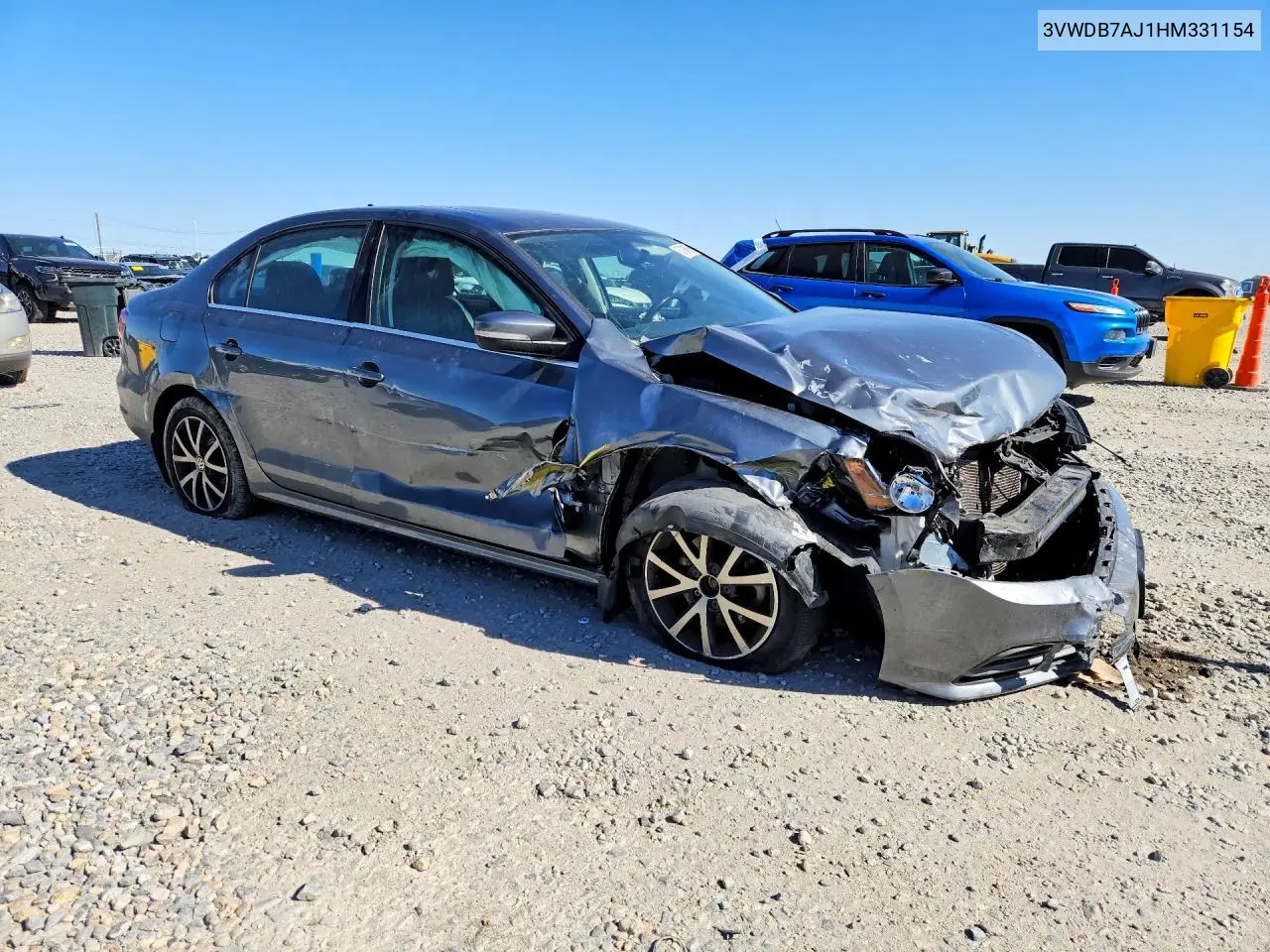 2017 Volkswagen Jetta Se VIN: 3VWDB7AJ1HM331154 Lot: 57136896