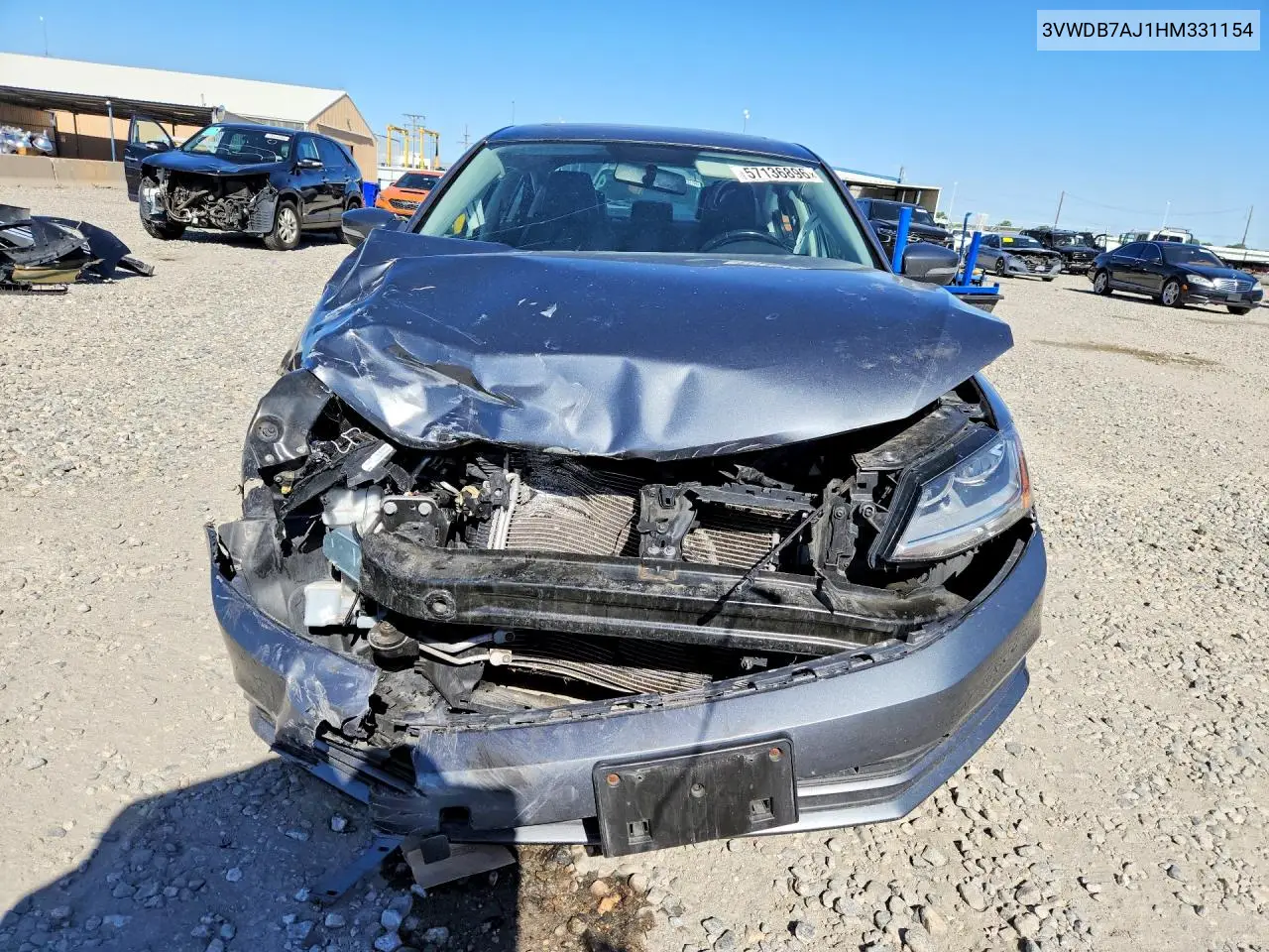 2017 Volkswagen Jetta Se VIN: 3VWDB7AJ1HM331154 Lot: 57136896