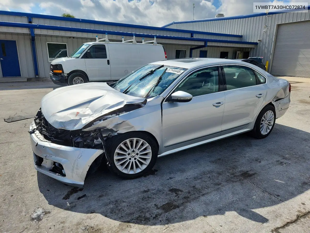 2017 Volkswagen Passat Se VIN: 1VWBT7A30HC072874 Lot: 57144446