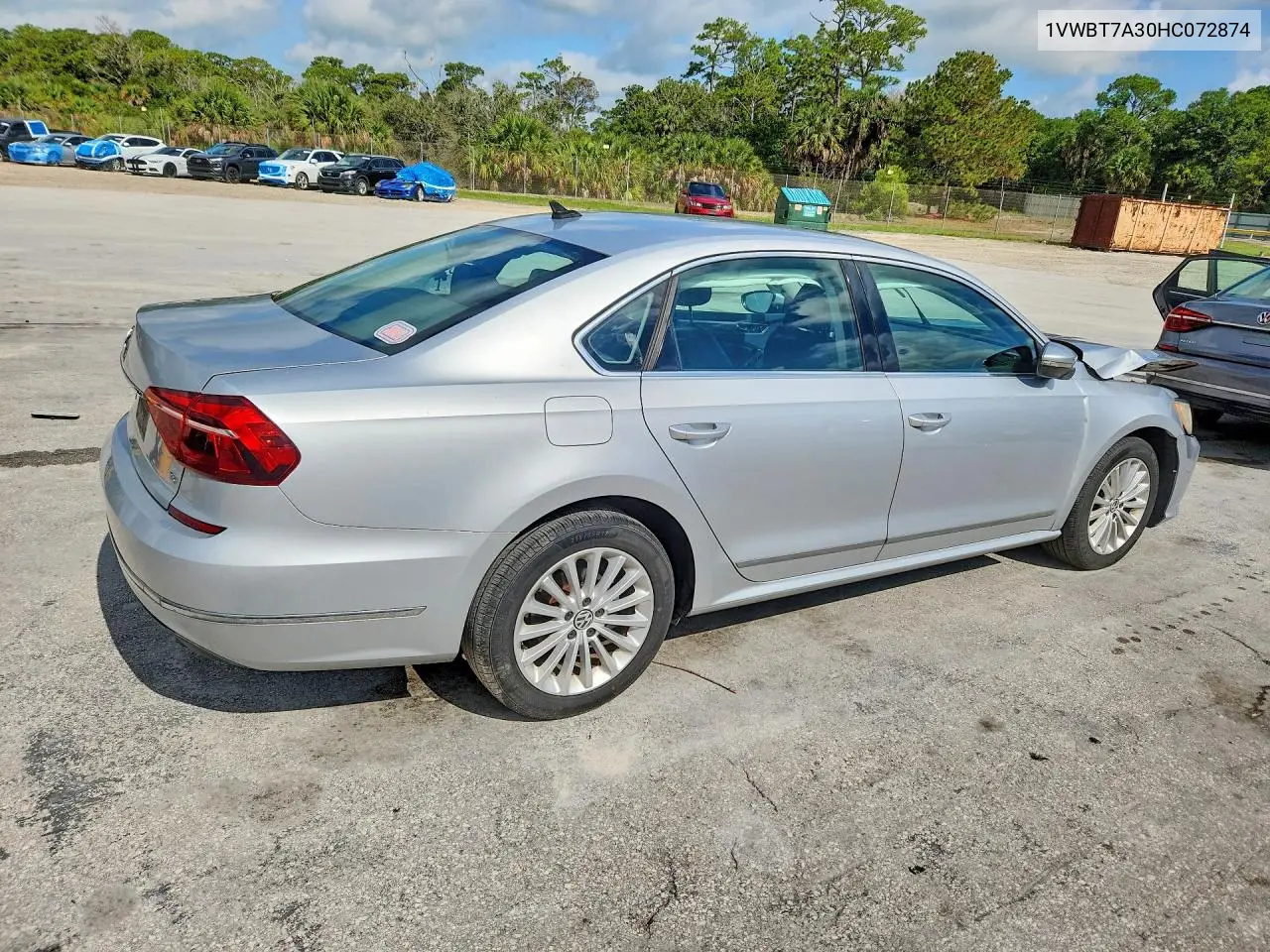 2017 Volkswagen Passat Se VIN: 1VWBT7A30HC072874 Lot: 57144446
