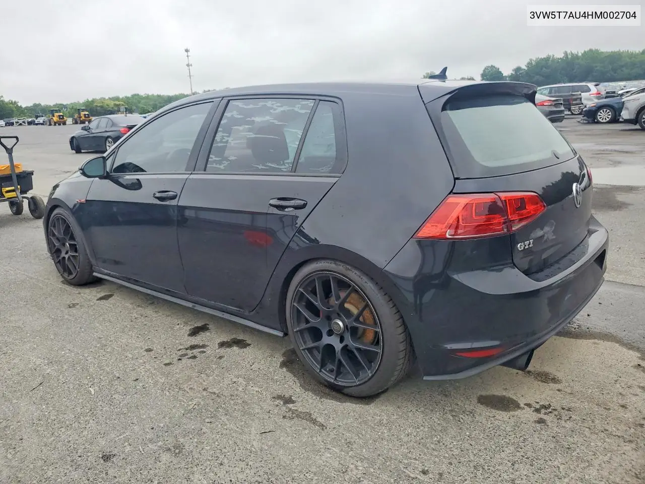 2017 Volkswagen Gti S VIN: 3VW5T7AU4HM002704 Lot: 59339746