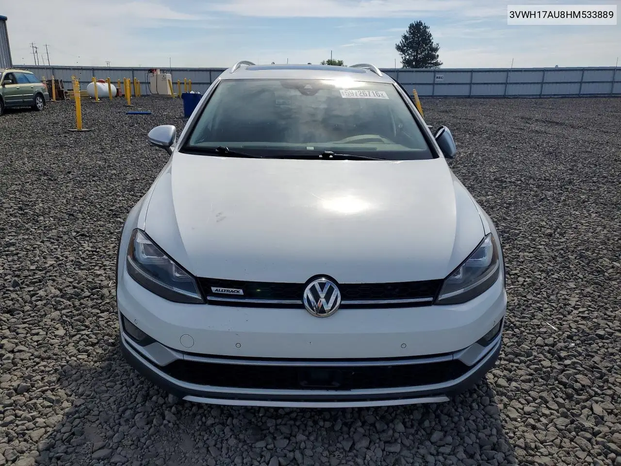 2017 Volkswagen Golf Alltrack S VIN: 3VWH17AU8HM533889 Lot: 59726716