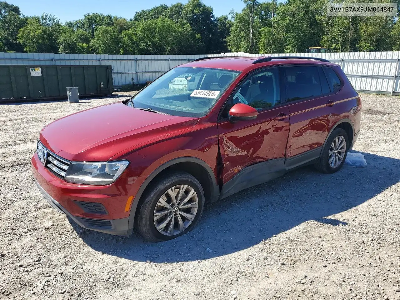 2018 Volkswagen Tiguan S VIN: 3VV1B7AX9JM064847 Lot: 55644926
