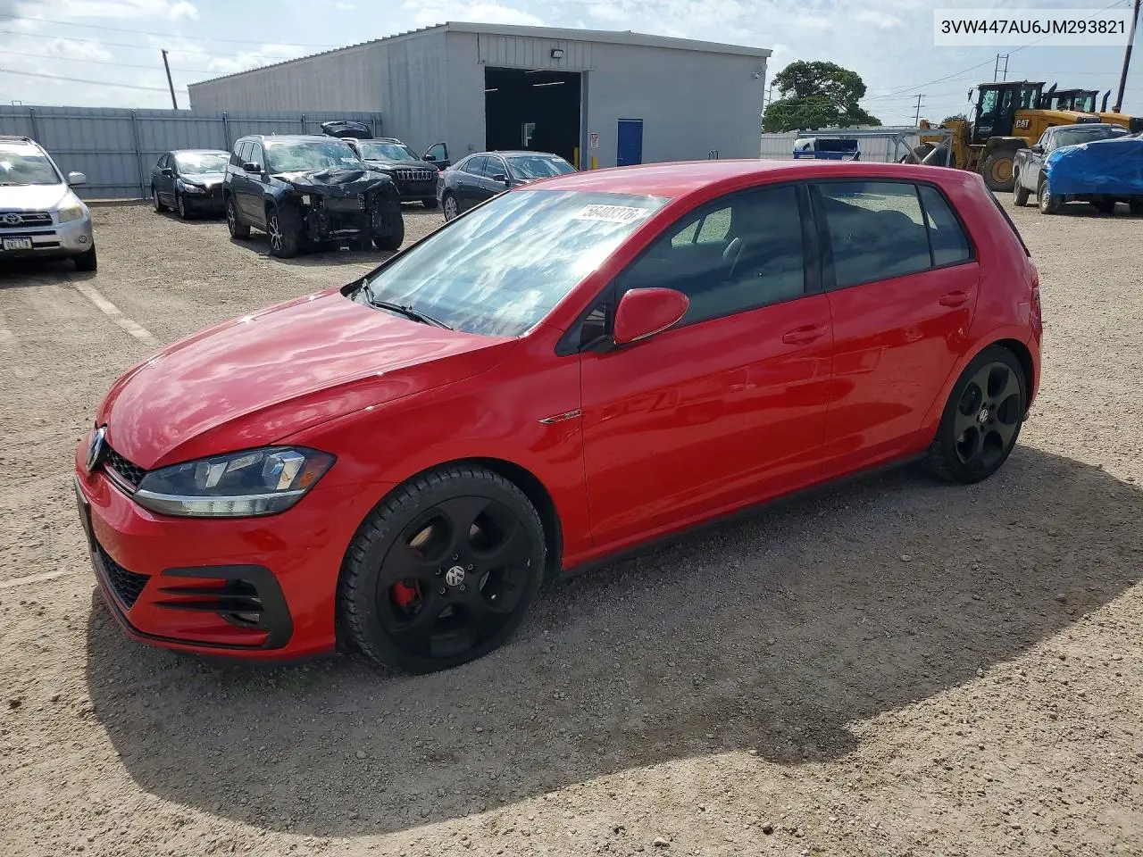 2018 Volkswagen Gti S VIN: 3VW447AU6JM293821 Lot: 56408376