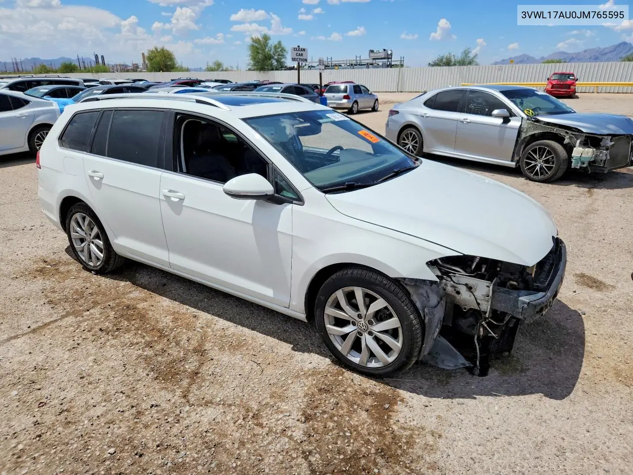 2018 Volkswagen Golf Sportwagen Sel VIN: 3VWL17AU0JM765595 Lot: 56671406